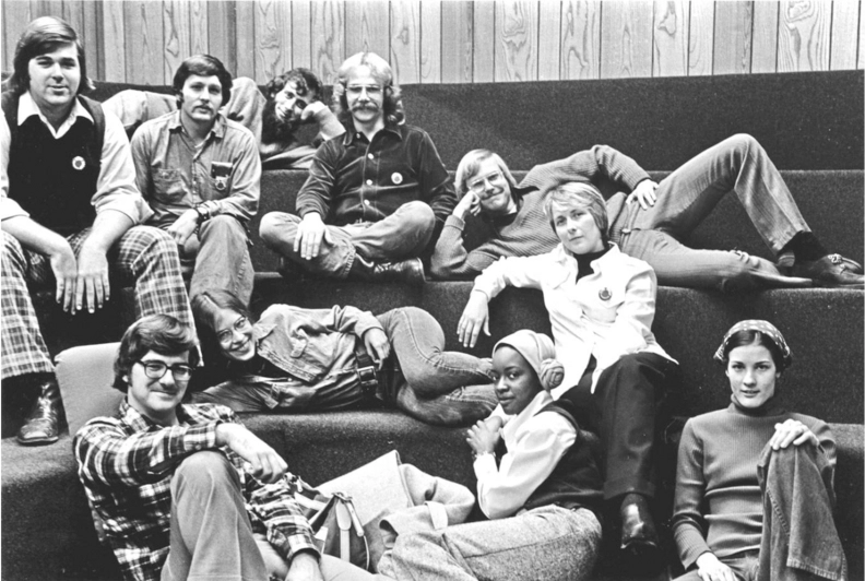 Sangamon State University students in the Service Works space