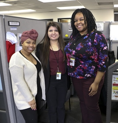 three female students working in the GPSI program