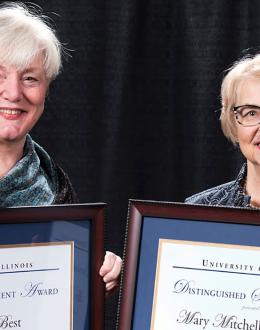 UIS honors alums Kathy Best and Mary Mitchell Beaumont for achievement and service