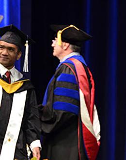 Students celebrate graduation during the 48th annual UIS Commencement ceremonies