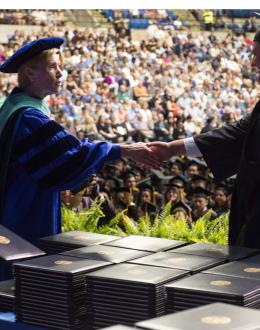 Hundreds of students graduate during the 47th annual UIS commencement ceremonies in downtown Springfield